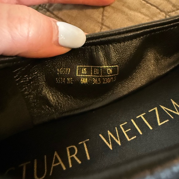 Stuart Weitzman Black Flats with Classic Rounded Toe - Picture 3 of 7